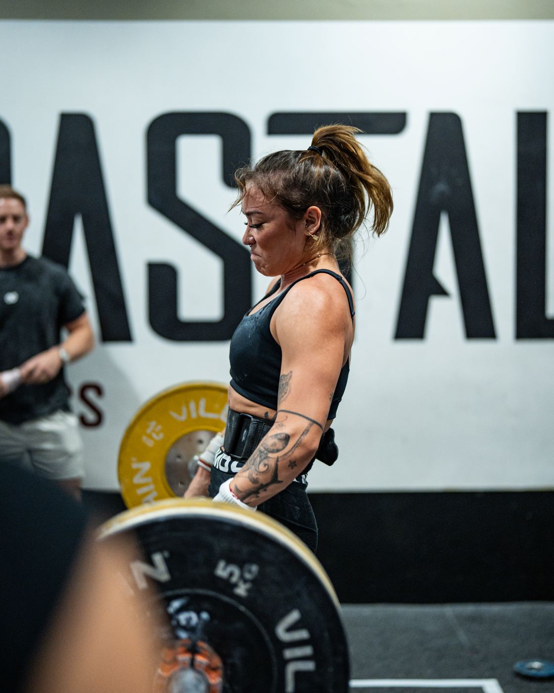 Athlete preparing a deadlift at Coastal Fitness